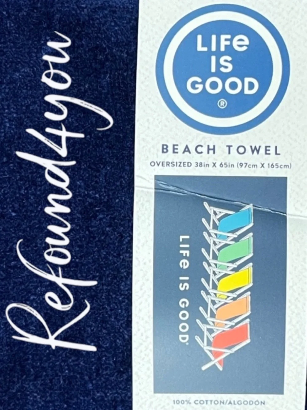 Life Is Good - ‘Beach Chairs’ Beach Towel. 38” x 65”. NWT. Firm! Last one!